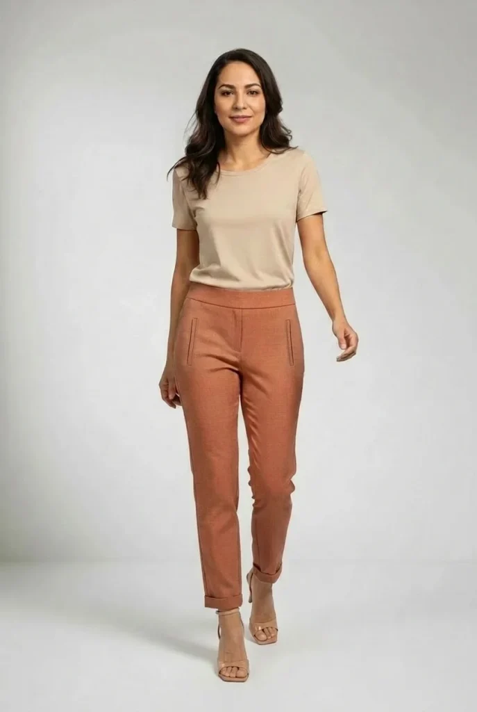 Pantalón Cintura Elásticada Tela Fantasía