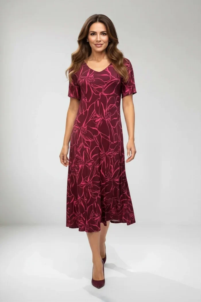 Vestido Lycra Fría Estampada